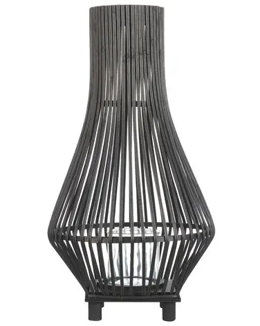 Linterna LEYTE Bambú 58 cm Negro - Accesorios decorativos