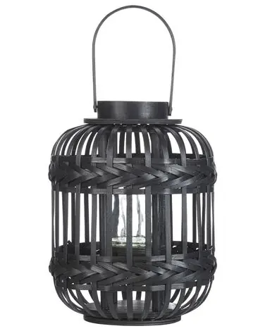 Linterna BORACAY Bambú 30 cm Negro - Accesorios decorativos