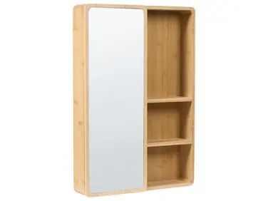 Armario con espejo de pared para baño GUATAVITA 41 cm 61 cm Marrón claro