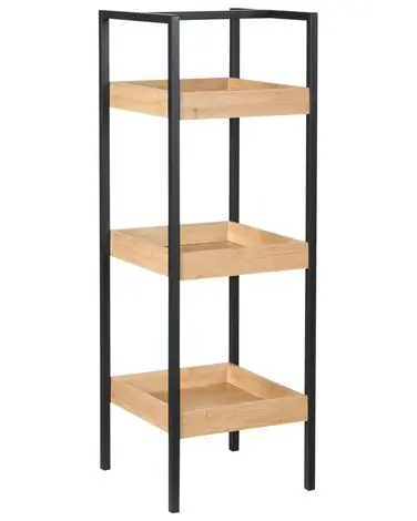 3 Tier Shelving Unit TAJZARA Bamboo Light Brown - Bathroom
