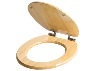 Asiento para inodoro CUAREIM Cierre suave Bambú Marrón claro - Baño