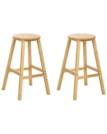 Conjunto de 2 sillas de bar ANCELLE Bambú Marrón claro - Comedor