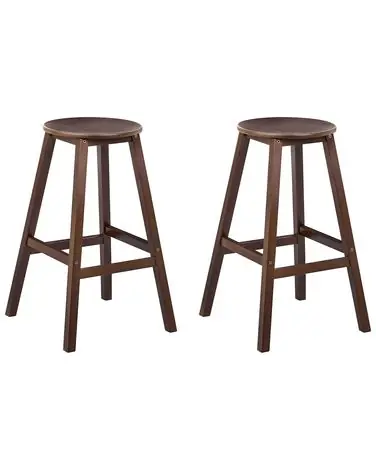 Conjunto de 2 sillas de bar ANCELLE Bambú Marrón oscuro - Comedor