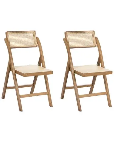 Conjunto de 2 sillas de comedor plegable MODANE Bambú Marrón