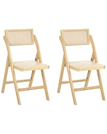 Conjunto de 2 sillas de comedor plegable MODANE Bambú Marrón claro