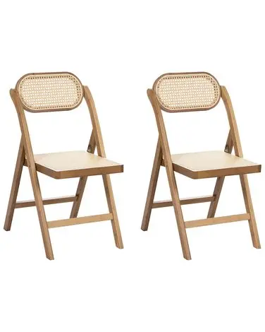Conjunto de 2 sillas de comedor plegable ORAISON Bambú Marrón
