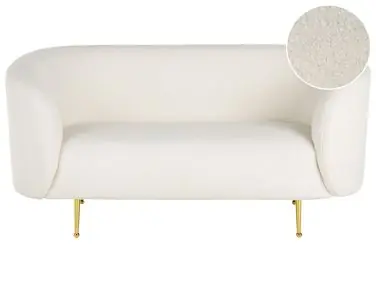 Sofá 2 plazas LOEN Bouclé Blanco - Sala de estar