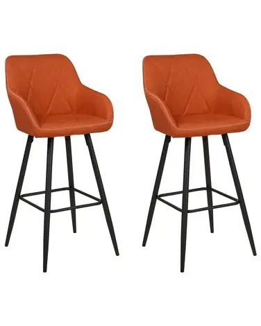 Conjunto de 2 sillas de bar DARIEN Naranja - Comedor
