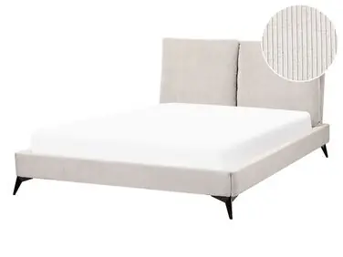 Cama Pana MELLE 140 x 200 cm Beige claro - Dormitorio