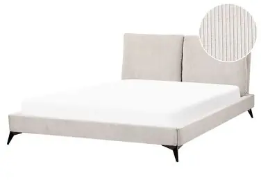 Cama Pana MELLE 160 x 200 cm Beige claro - Dormitorio