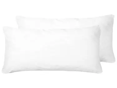 Conjunto de 2 almohadas ERRIGAL Baja Microfibra 40 x 80 cm Blanco - Accesorios decorativos