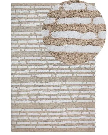 Alfombra AHIRLI Beige 120 x 180 cm Algodón - Accesorios decorativos