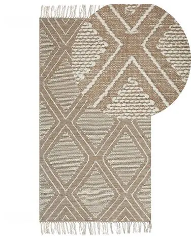 Alfombra KACEM Beige 80 x 150 cm Algodón - Accesorios decorativos
