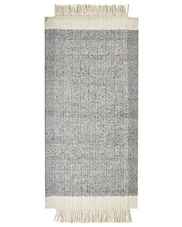 Alfombra TATLISU Gris 80 x 150 cm Lana - Accesorios decorativos