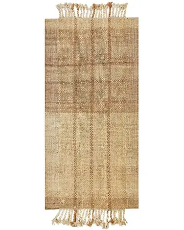 Alfombra KARKIN Beige 80 x 150 cm Yute - Accesorios decorativos