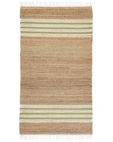 Alfombra MIRZA Verde oliva 80 x 150 cm Yute - Accesorios decorativos