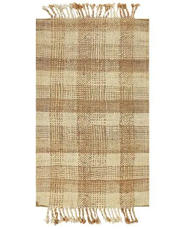 Alfombra BERISSA Beige 80 x 150 cm Yute - Accesorios decorativos