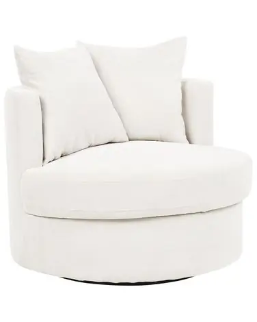Swivel Armchair DALBY Fabric Light Beige - Living Room