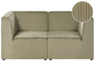 Sofá modular 2 plazas LEMVIG Verde Pana - Sala de estar