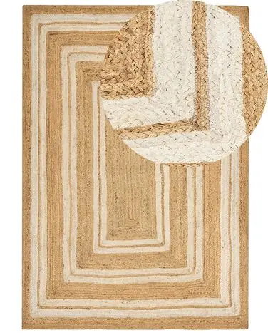 Alfombra ELMALI Beige 160 x 230 cm Yute - Accesorios decorativos