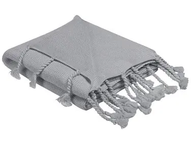 Manta NAZILLI Algodón 125 x 150 cm Gris claro - Accesorios decorativos