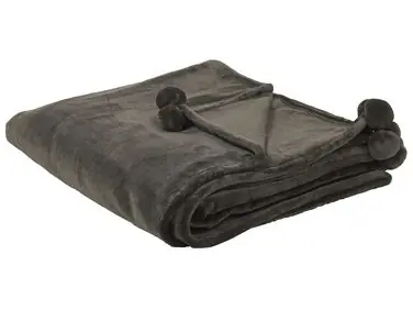 Blanket TERKE 200 x 220 cm Dark Grey - Home Accessories