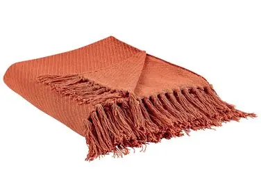 Manta YARSA Algodón 125 x 150 cm Rojo - Accesorios decorativos