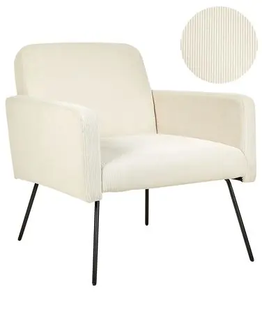 Armchair NARKEN Corduroy Light Beige - Living Room