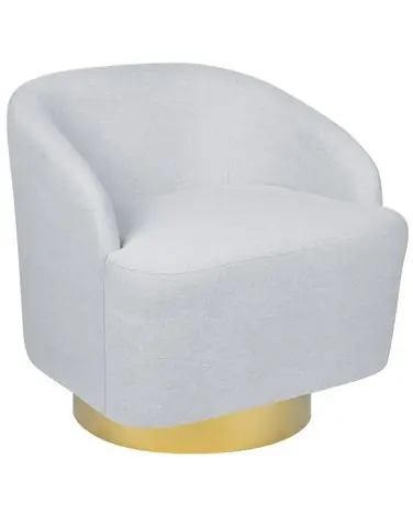 Swivel Armchair LAVIK Fabric Light Grey - Living Room