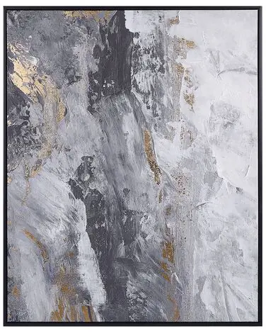 Canvas JESI Abstract Motif 83 x 103 cm Grey - Home Accessories
