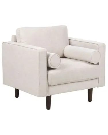 Armchair NURMO Fabric Light Beige - Living Room