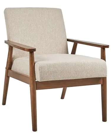 Armchair ESRUM Fabric Dark Brown/ Beige - Living Room
