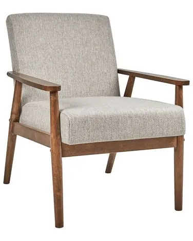 Armchair ESRUM Fabric Dark Brown/ Grey - Living Room