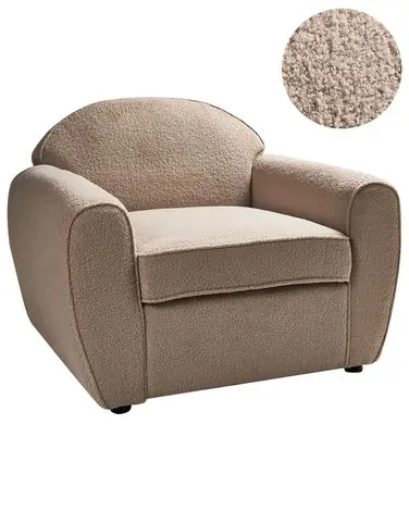 Armchair ELLEDE Boucle Light Brown - Living Room