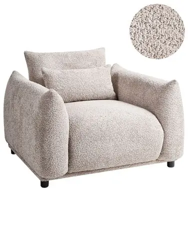 Armchair JAMSA Boucle Taupe - Living Room