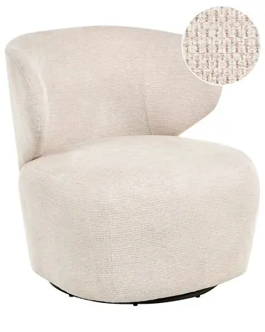 Swivel Armchair ALVDAL Fabric Beige - Living Room