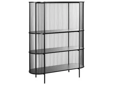 3 Tier Shelving Unit BIRSON 151 cm Black - Living Room