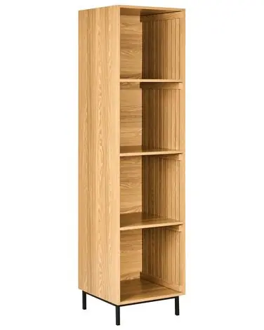 4 Tier Shelving Unit LEANDRO 175 cm Light Brown - Living Room