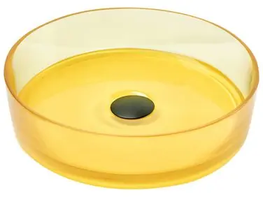 Lavabo sobre encimera TOLOSA Amarillo ⌀ 36 cm Solid Surface - Baño