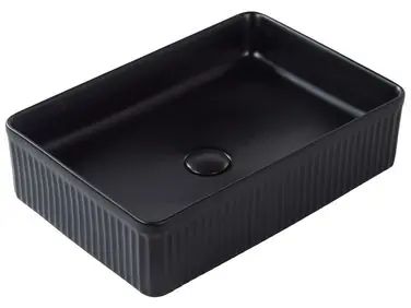 Lavabo sobre encimera GELDO Negro 50 x 34 cm Cerámica - Baño