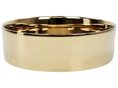 Lavabo sobre encimera TEBAR Dorado ⌀ 40 cm Cerámica - Baño