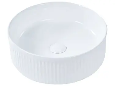 Lavabo sobre encimera GELDO Blanco ⌀ 37 cm Cerámica - Baño