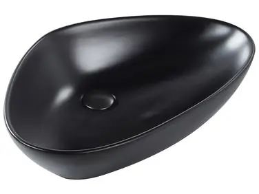 Lavabo sobre encimera TIRIG Negro 60 x 39 cm Cerámica - Baño