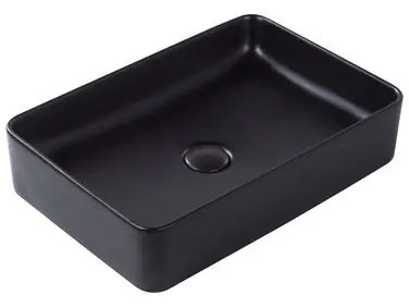 Lavabo sobre encimera CHIVANA Negro 51 x 34 cm Cerámica - Baño