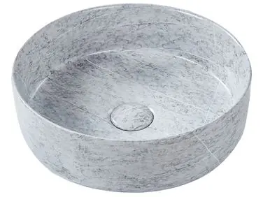 Lavabo sobre encimera GUDAR Gris efecto hormigón ⌀ 37 cm Cerámica - Baño