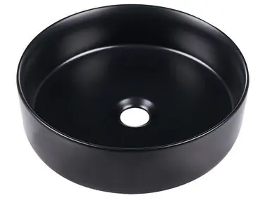 Lavabo sobre encimera CALIG Negro ⌀ 36 cm Cerámica - Baño