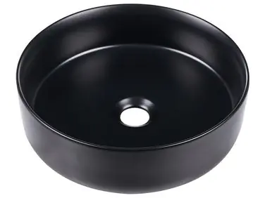 Lavabo sobre encimera TEBAR Negro ⌀ 40 cm Cerámica - Baño