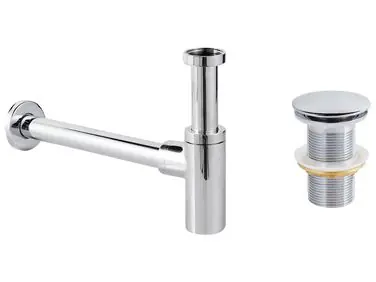 Sifón para lavabo con desagüe clic-clac MAFREDI Plateado Latón