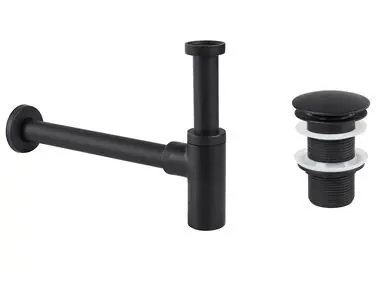 Sifón para lavabo con desagüe clic-clac MAFREDI Negro Latón