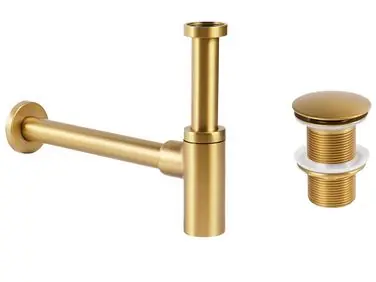 Sifón para lavabo con desagüe clic-clac MAFREDI Dorado Latón